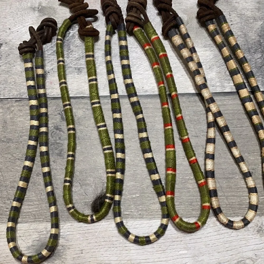 Leather wrapped silk threading beach/yoga chokers